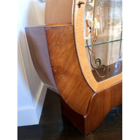 Antike Art Deco Nussbaum Ahorn Vitrine britisch ca 1920