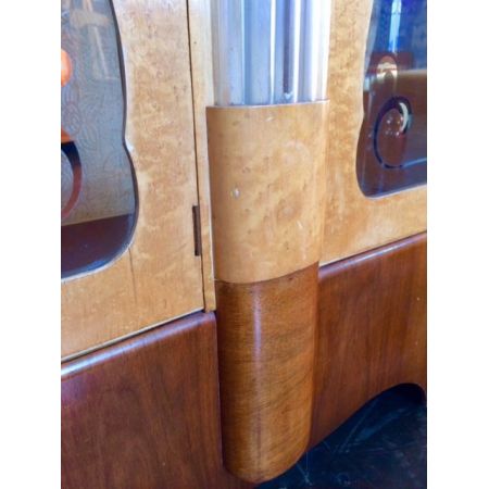 Antike Art Deco Nussbaum Ahorn Vitrine britisch ca 1920