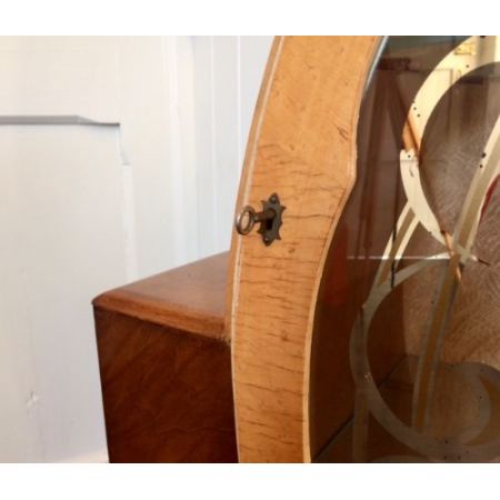 Antike Art Deco Nussbaum Ahorn Vitrine britisch ca 1920