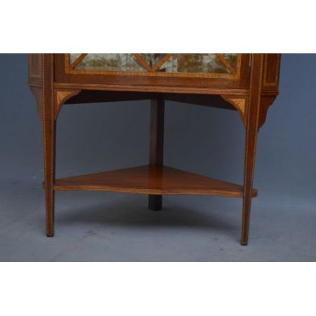 Edwardianische Mahagoni Vitrine Eckschrank antik englisch ca 1900