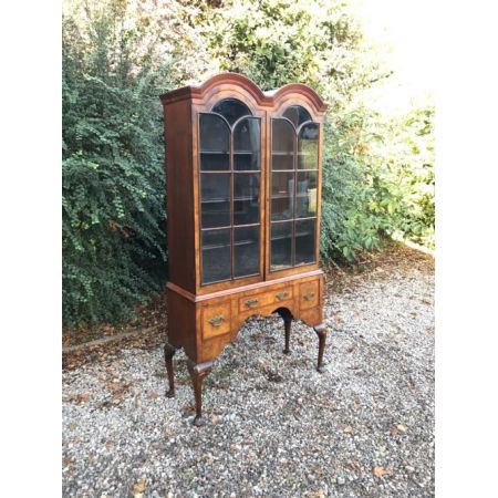 Georgianische antike Nussbaum Vitrine englisch ca 1910