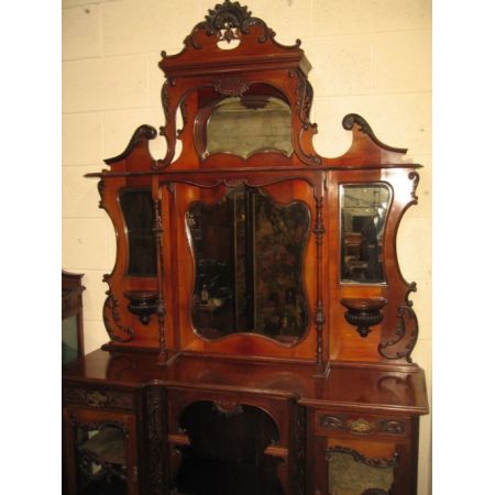 Viktorianische Mahagoni Vitrine Sideboard antik ca 1900