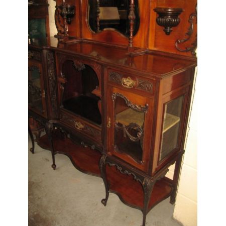 Viktorianische Mahagoni Vitrine Sideboard antik ca 1900