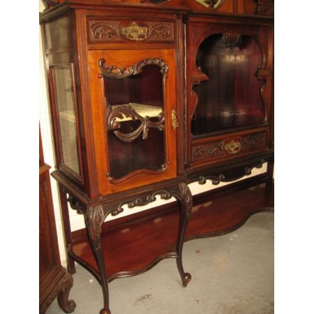 Viktorianische Mahagoni Vitrine Sideboard antik ca 1900