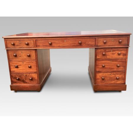 Antiker englischer Mahagoni Schreibtisch Partners Desk ca 1860