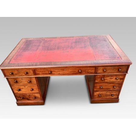 Antiker englischer Mahagoni Schreibtisch Partners Desk ca 1860