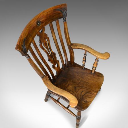 Edwardianischer antiker Windsor Chair Landhaus Stuhl Eiche ca 1910