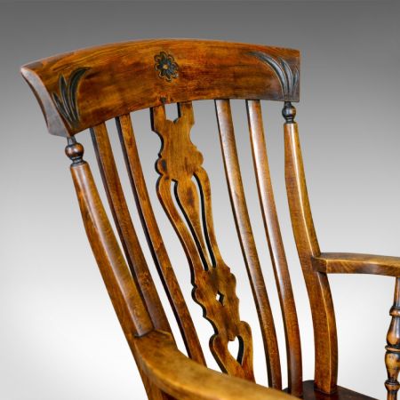 Edwardianischer antiker Windsor Chair Landhaus Stuhl Eiche ca 1910