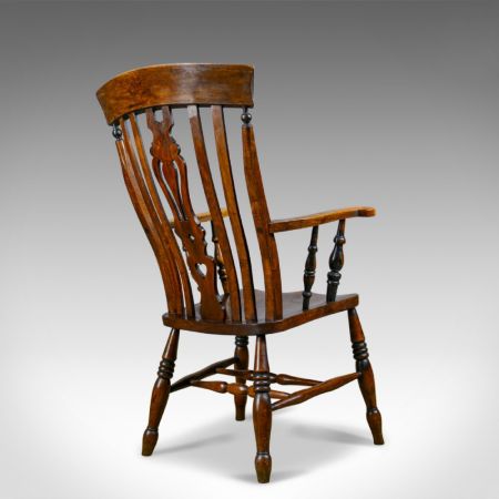 Edwardianischer antiker Windsor Chair Landhaus Stuhl Eiche ca 1910