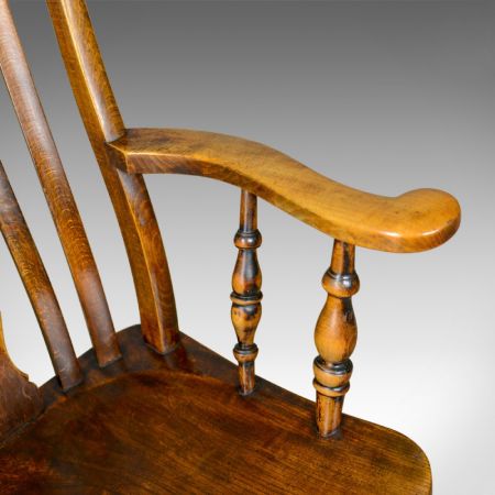 Edwardianischer antiker Windsor Chair Landhaus Stuhl Eiche ca 1910