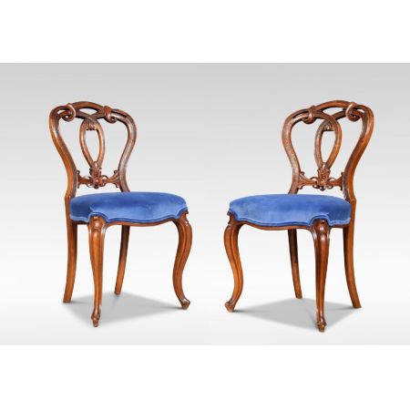 Viktorianische antike Nussbaum Stühle englisch ca 1850