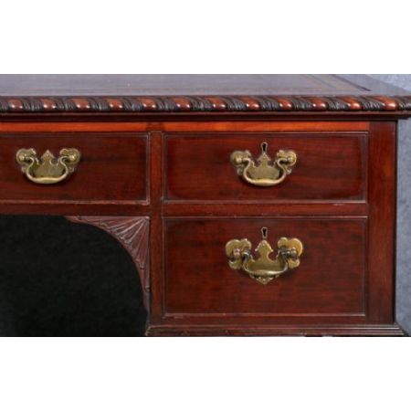 Edwardianischer antiker Mahagoni Schreibtisch englisch ca 1900