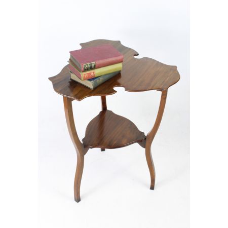 Edwardianischer Arts & Crafts Nussbaum Beistelltisch antik ca 1905