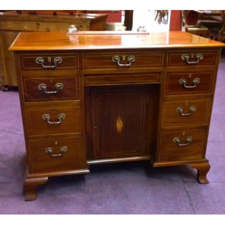 Antiker Sheraton Revival Schreibtisch Mahagoni englisch ca 1900