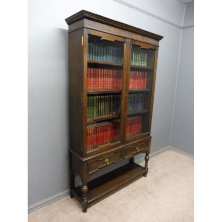 Edwardianischer antiker Eichen Bücherschrank britisch ca 1910