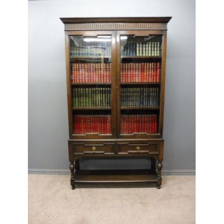 Edwardianischer antiker Eichen Bücherschrank britisch ca 1910