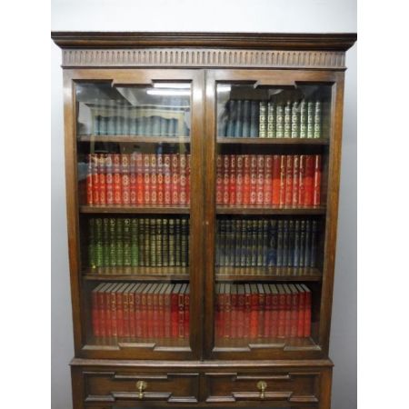 Edwardianischer antiker Eichen Bücherschrank britisch ca 1910