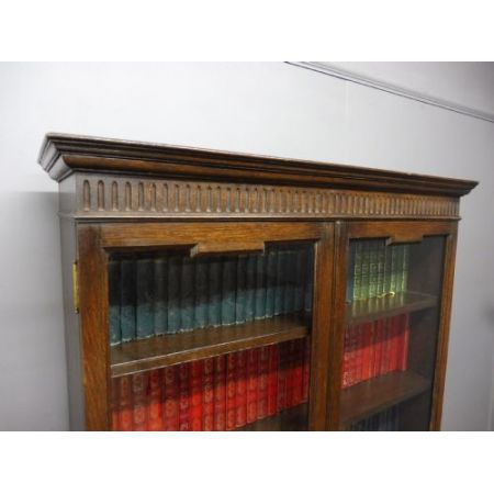 Edwardianischer antiker Eichen Bücherschrank britisch ca 1910