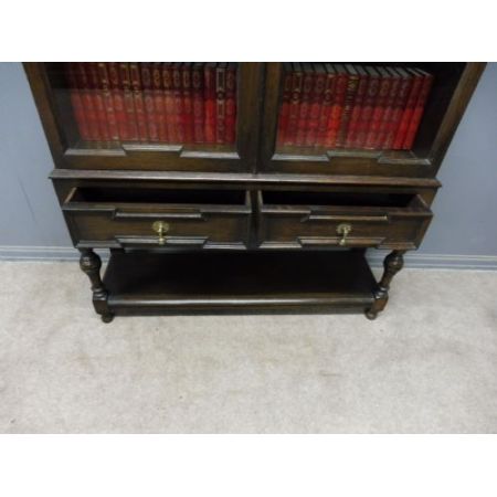 Edwardianischer antiker Eichen Bücherschrank britisch ca 1910