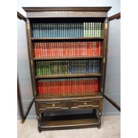 Edwardianischer antiker Eichen Bücherschrank britisch ca 1910