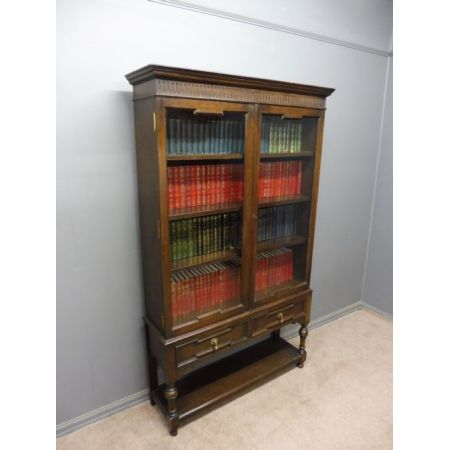 Edwardianischer antiker Eichen Bücherschrank britisch ca 1910