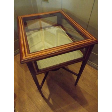 Viktorianische Antike Englische Mahagoni Bijouterie Vitrine ca. 1880