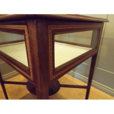 Viktorianische Antike Englische Mahagoni Bijouterie Vitrine ca. 1880