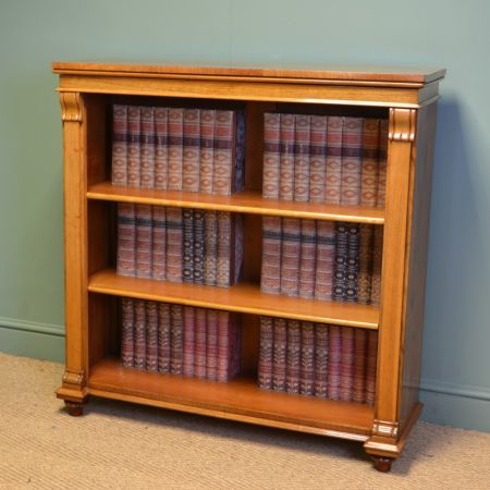 Viktorianisches antikes Nussbaum Bücherregal englisch ca 1880