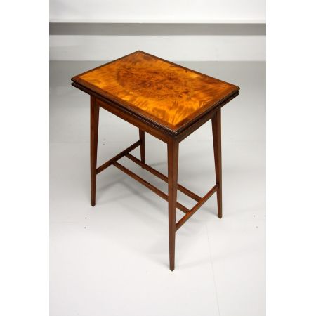 Antiker Englischer Satinholz Intarsien Spieltisch ca. 19. Jh.