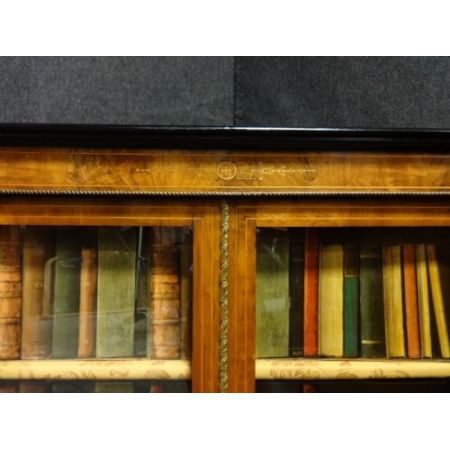 Viktorianisches antikes Nussbaum Bücherregal Vitrine britisch ca 1880