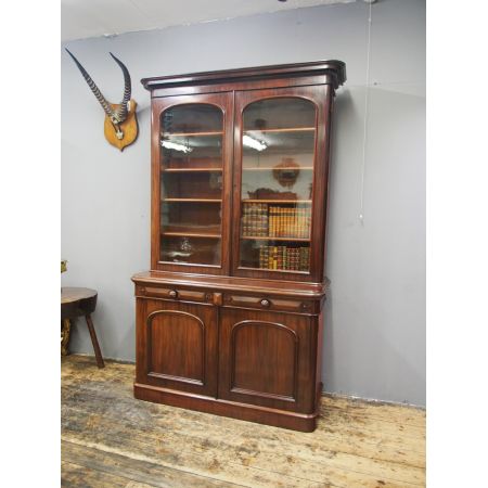 Viktorianischer antiker Mahagoni Bücherschrank englisch ca 1870