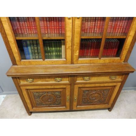 Antiker viktorianischer Bücherschrank Eiche englisch ca 1890