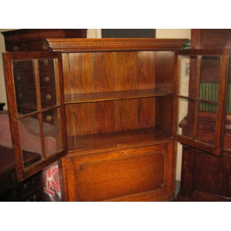 Antiker Bureau Bookcase Eiche Bücherschrank Aufsatzsekretär britisch ca 1920