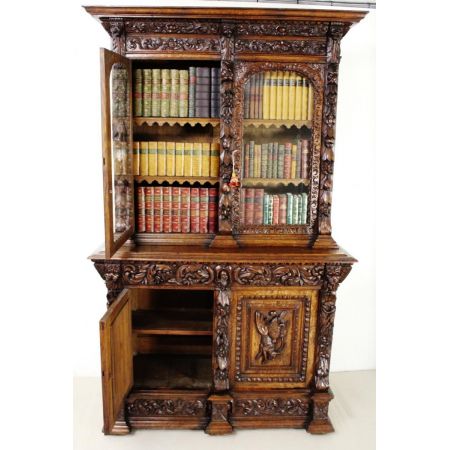 Antiker englischer Eichen Bücherschrank ca 1880