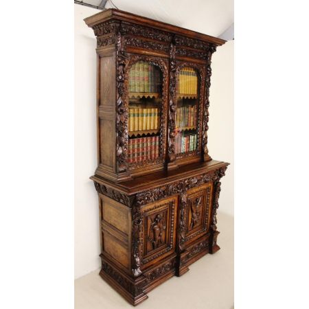 Antiker englischer Eichen Bücherschrank ca 1880