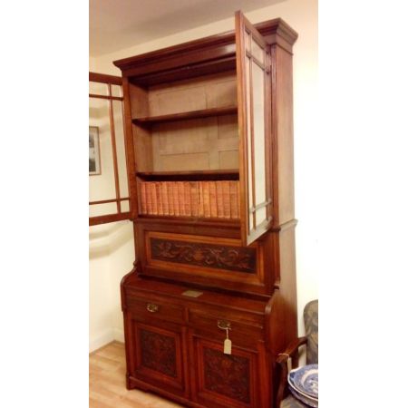 Viktorianischer Arts & Crafts Mahagoni Bücherschrank antik englisch ca 1894