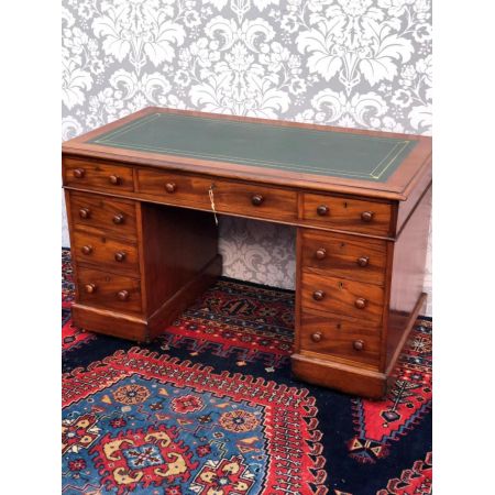 Viktorianischer antiker Schreibtisch Mahagoni englisch ca 1850