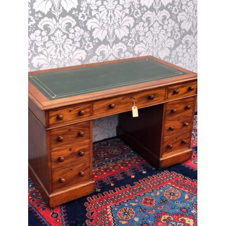 Viktorianischer antiker Schreibtisch Mahagoni englisch ca 1850