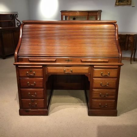 Edwardianischer antiker Mahagoni Schreibtisch englisch ca 1890