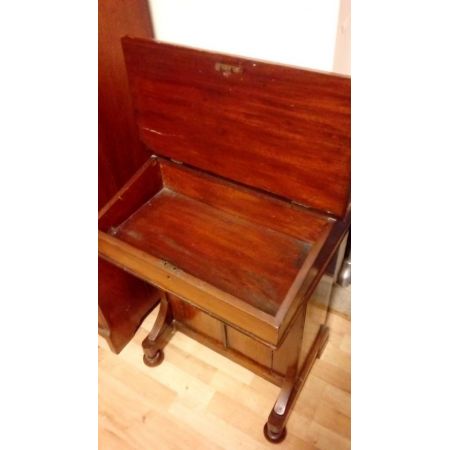 Antiker viktorianischer Davenport Schreibtisch Eiche englisch ca 1840