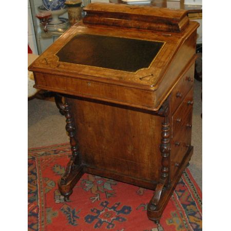 Viktorianischer antiker Davenport Schreibtisch Nussbaum ca 1870
