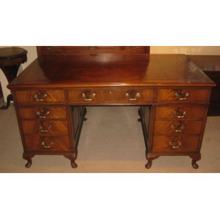 Edwardianischer britischer Mahagoni Schreibtisch antik ca 1910