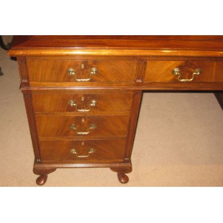 Edwardianischer britischer Mahagoni Schreibtisch antik ca 1910