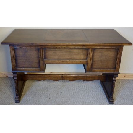 Antiker englischer Schreibtisch Eiche Ahorn ca 1930