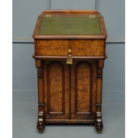 Viktorianischer antiker Davenport Schreibtisch Nussbaum ca 1860