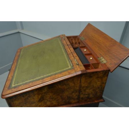 Viktorianischer antiker Davenport Schreibtisch Nussbaum ca 1860