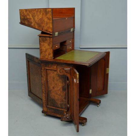 Viktorianischer antiker Davenport Schreibtisch Nussbaum ca 1860