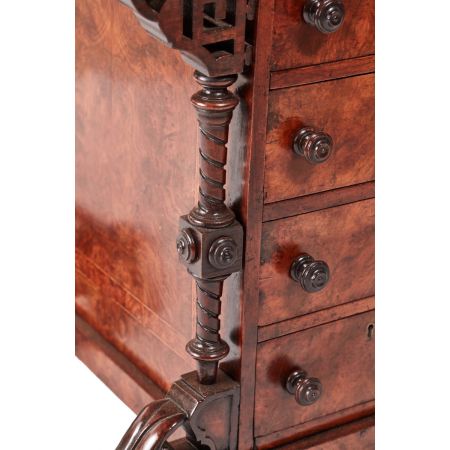 Viktorianischer antiker Davenport Schreibtisch Nussbaum englisch ca 1860