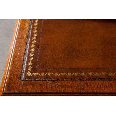 Viktorianischer antiker Schreibtisch Eiche britisch ca 1900