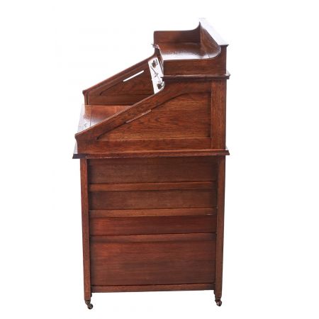 Antiker englischer Rolltop Sekretär Eiche ca 1880